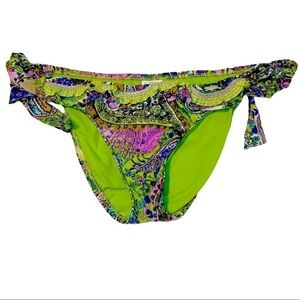 Vintage Lucky Brand Paisley Print Ruffle Bikini Bottoms Women’s Size medium v6x